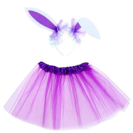 Carnival set "Bunny" 2 items: skirt, rim, color violet