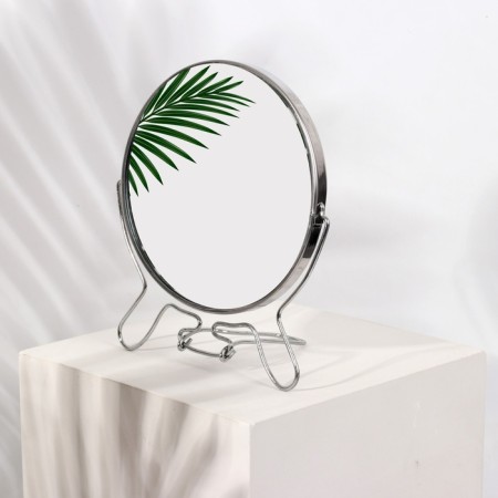 The desktop mirror is a suspended “circle”, bilateral, with an increase, D mirror surface 14 cm, silver color-1