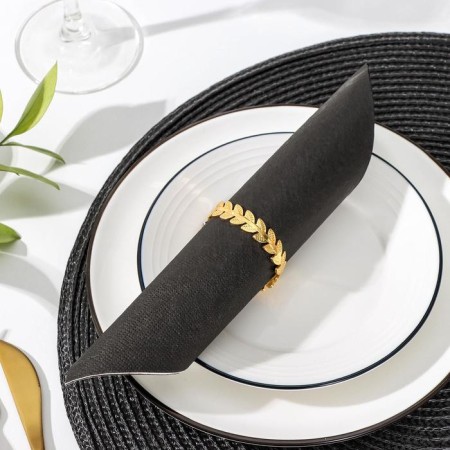 Ring for the napkin "Loza", 4.5 × 2.5 cm, gold color-1