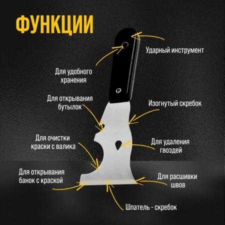 Spatula multifunctional tundra, 9 in 1, stainless steel, plastic handle-2