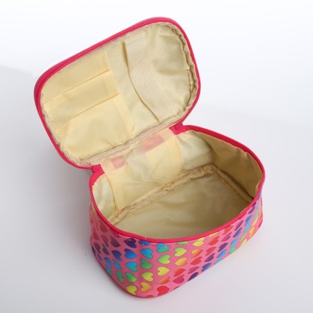 Bosmetic bag with a zipper, pink color-2