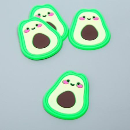 Decor for creativity rubber "Avocado with face" set 10 pcs mix 4.5x3.5 cm-1