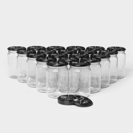 A set of glass jars with lids for autoclave SKO-82, 650 ml, 20 pcs