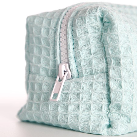 Cosmetic bag at the zipper textura, turquoise color-5