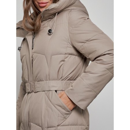Coat insulated winter female, size 42, color light brown-10