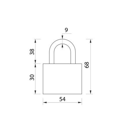The castle is hung, type 8, 60 mm, short handle d = 9 mm,-2