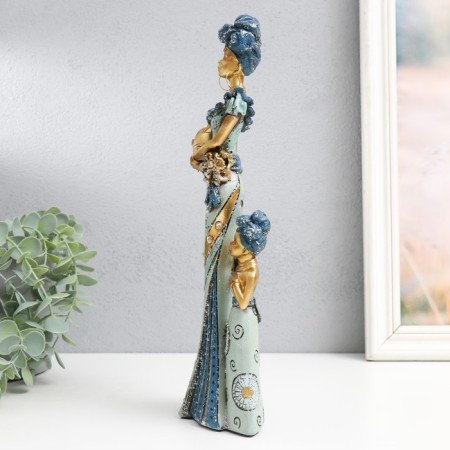 Souvenir Polystone "Mom and Daughter" blue-blue 10.5x7x31 cm-3