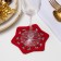 Set of stands for the glass "Snowflake", 4 pcs, col. red 8.5 cm, 100; p/e, felt