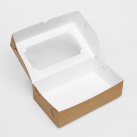 Folding box with a window for marshmallows, craft, 25 x 15 x 7 cm-1