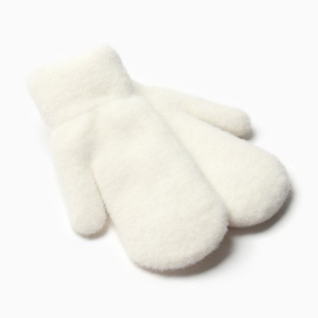 Women's mittens for claim Minaku smooth 22 cm milk