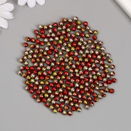 Decor for creativity Plastic "Ball with faces. Golden-pink" set 30 grams d = 0.6 cm-2