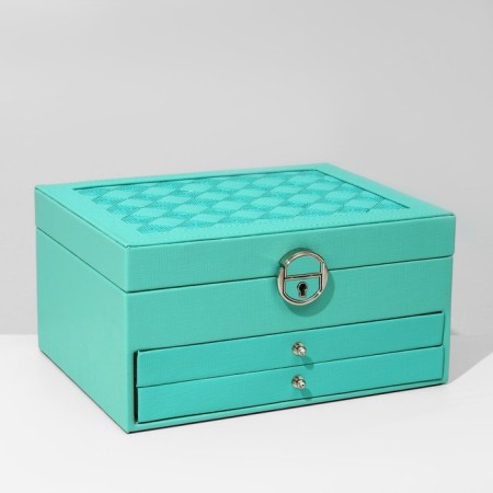 Steam for jewelry "Casket" sliding with a mirror, 22 × 17 × 11.5, blue color-2