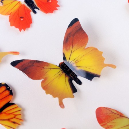 Set for decorating "Butterflies", 12 pcs, yellow color-3