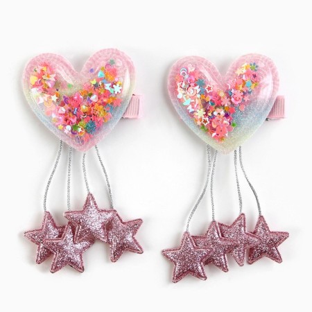 Hair clips with a shaker "for a cute lady", 2 pcs., 4 5 x 4 x 1 cm-2