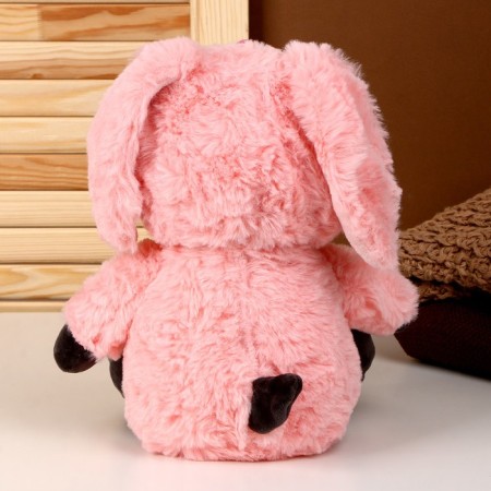 Soft toy "Dog" in a hare costume, 30 cm, pink color-3