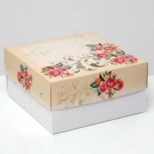 Кондитерская упаковка, короб, "Красные розы" , 30 х 30 см, 2 кг