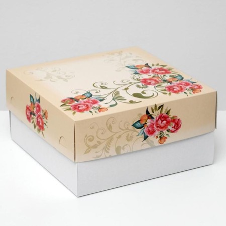 Confectionery packaging, box, "red roses", 30 x 30 cm, 2 kg