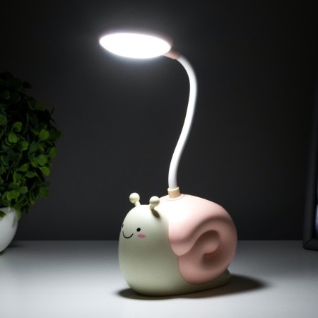 Table lamp "Snail" LED 3W USB AKB Pink 9x13x29 cm Risalux-2