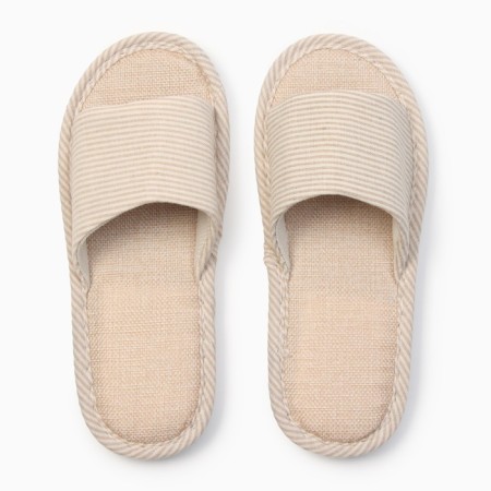 Women's slippers with an open nose, size 40-41, beige-8