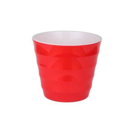 Plastic pot with the Laura tab, the color is red