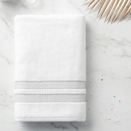 Verossa Reticolo towel, 450 g, size 50x90 cm, white color