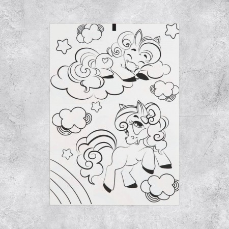 Paper stickers "Favorite Pony", with coloring on the back, 11 × 15.5 cm-4