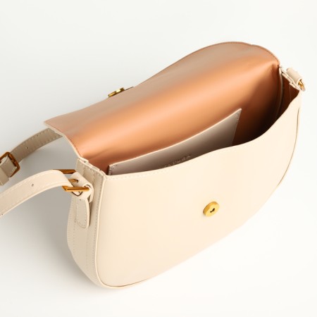 Women's bag on the Textura valve, medium size, dairy color-7