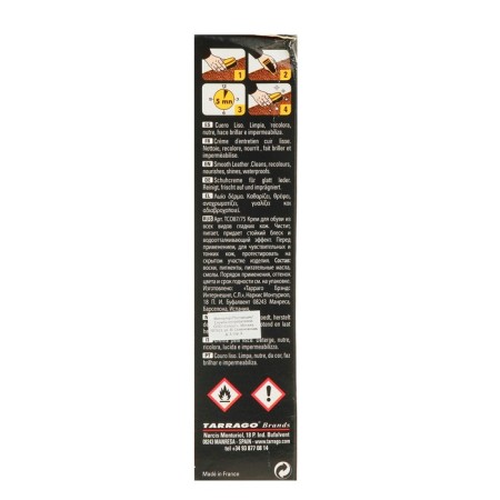 Shoe cream Tarrago Leather Cream 039, medium-brown color, a tube with a sponge, 75 ml-2