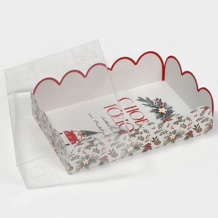 Gift box with PVC lid "Love and heat", 20 x 30 x 8 cm, New Year-5