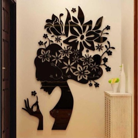 Interior stickers "girl", wall decor, panel 80 x 63 cm