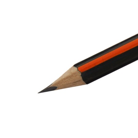 Pencil of black -scores "strips" hardness of HB, with an eraser, triangular, sharpened, in a tube, mix-6