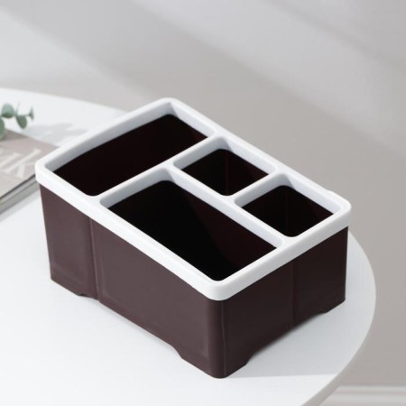 Homemade little things stand, 4 sections, 18 × 14.5 × 9.5 cm, color mix