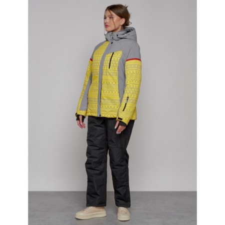 Ski jacket female winter, size 44, yellow color-9