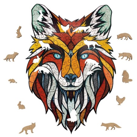 Wooden, curly puzzle Ewa "cunning fox", 38x53 cm-7