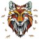 Wooden, curly puzzle Ewa "cunning fox", 38x53 cm