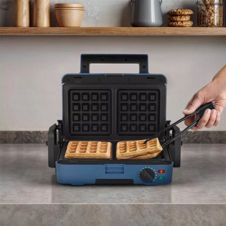 Multipecar KitFort KT-3627, 1200 W, Vienna Waffles/Grill/Sandwich, Blue-4