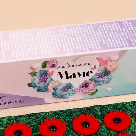 Applicator "Kuznetsova - beloved mother", 70 spines, film, 23 x 32 cm, red-2