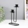 Summary metal for 2 candles "Curve line" d = 2 cm black 11.5x6x17 cm