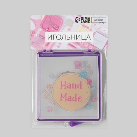 Magnetic needle "Hand Made", with needles, 7 × 8 cm, purple color-3