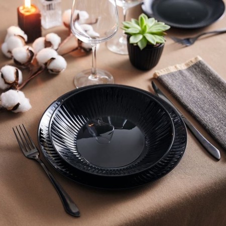 Dining plate luminarc cottage black, d = 25 cm, glass, black-2