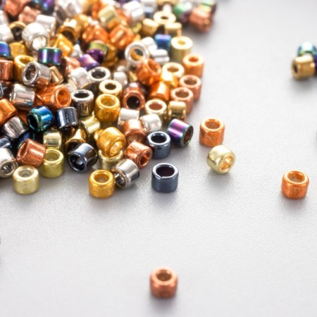 Glass beads 11/0 "cylinder. Multi -colored gloss" 10 g-1