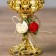 Climber Plastic, glass for 1 candle "rose" glass on the leg gold 13x6x6 cm