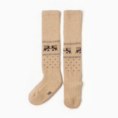 Golphs for children from Mongolian wool, beige color, 5-7 years old