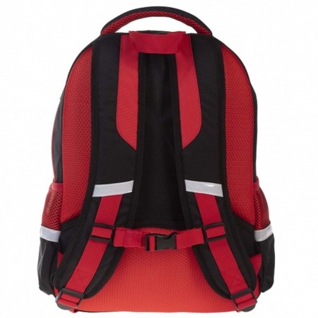 School backpack 41 x 29 x 16 cm, ergonomic back, Hatber Easy, Sport Car, Black/Red NRK_88069-4