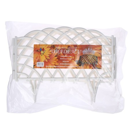 Decorative fence, 34 × 270 cm, 6 sections, plastic, white, “diadem”-9