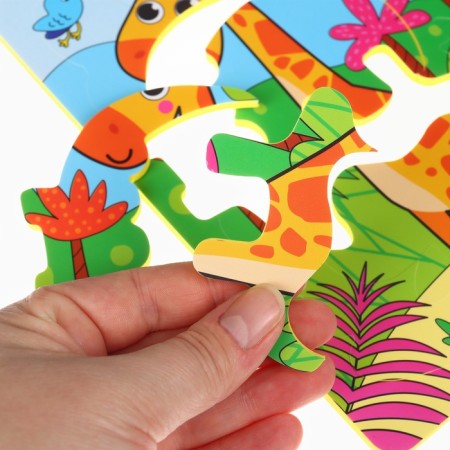 Bathing set 2 in 1 giraffe: puzzle and a book for a bath of crumb I-12