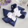 Hair elastic band "Schoolgirl" Bant cage flower, 12 cm, white and blue