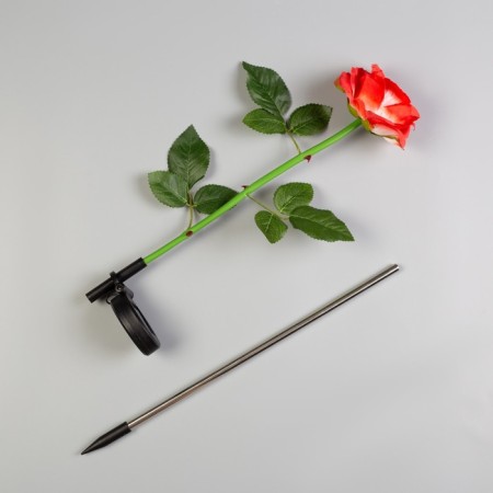Garden lamp on the sunny battery "Rose Red", 75 cm, 5 LED, glow of white-4
