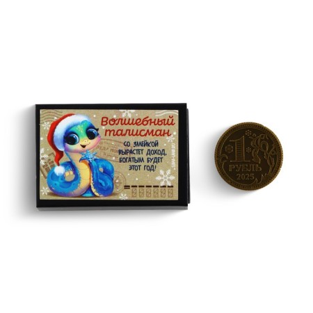 Coin in the box New Year's "Magic Talisman" for the New Year, Diam. 2.5 cm-1