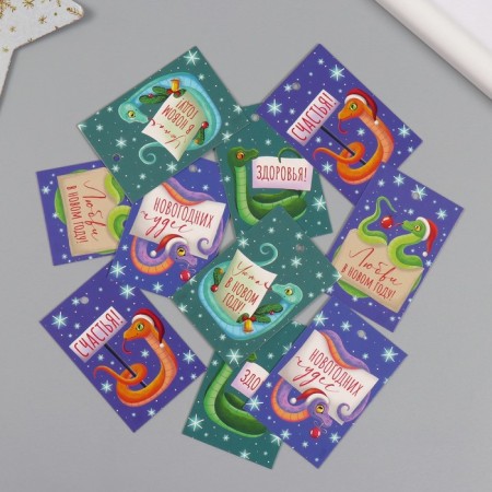 Cardboard "New Year's Miracles" set of 10 pcs (5 types) 4x6 cm-1